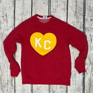 Kansas City Chiefs Charlie Hustle Women's Graphic Heart NFL Sweatshirt
